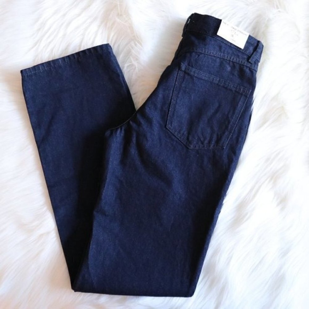 NEW Zara The Heritage Straight Leg Sunset Blue Dark Wash Jeans Size 4 - Picture 3 of 7